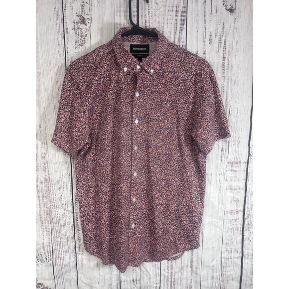 Bonobos Floral Print Button Down Shirt Standard Fit Casual ShortSleeve Size S - Picture 1 of 5